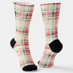 Chaussette Tartan de Noël Chic Shabby