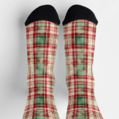 Chaussette Tartan de Noël Chic Shabby (Haut)