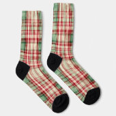 Chaussette Tartan de Noël Chic Shabby (Droite)
