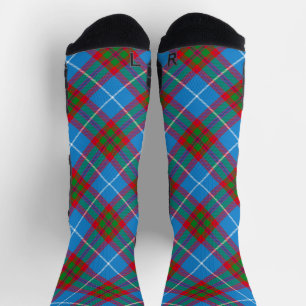 Chaussette Tartan écossais d'Edimbourg Bleu Rouge Violet