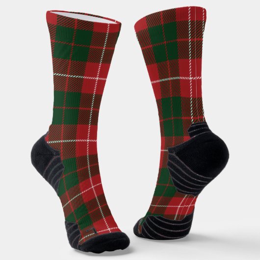 Chaussette Tartan élégant vert rouge (Angulaire)