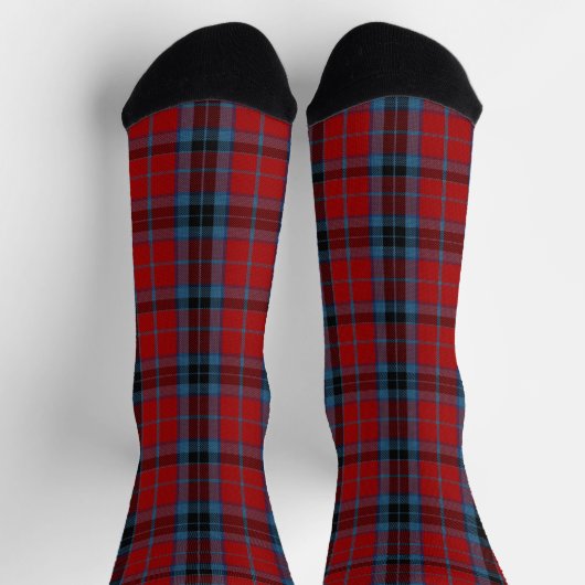 Chaussette Tartan MacTavish rouge et bleu plaid (Haut)