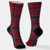 Chaussette Tartan MacTavish rouge et bleu plaid (Angulaire)