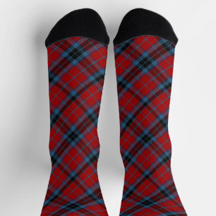 Chaussette Tartan MacTavish rouge et bleu plaid