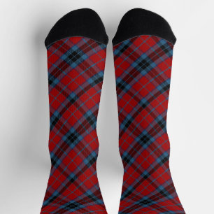 Chaussette Tartan MacTavish rouge et bleu plaid