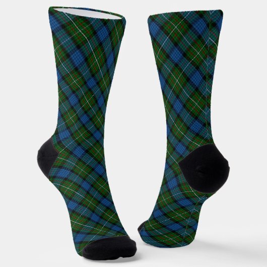 Chaussette Tartan officiel Fergusson avec monogramme / initia (Angulaire)