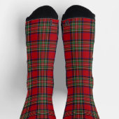 Chaussette Tartan Plaid Clan Stewart Red Green Rustic (Haut)