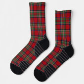 Chaussette Tartan Plaid Clan Stewart Red Green Rustic (Gauche)