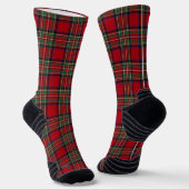 Chaussette Tartan Plaid Clan Stewart Red Green Rustic (Angulaire)