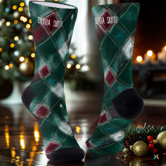 Chaussette Tartan Plaid Personnalisé À damiers