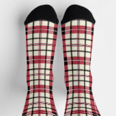 Chaussette Tartan rouge et blanc personnalisé (Haut)