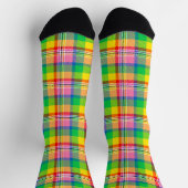 Chaussette Tartan vert rose (Haut)