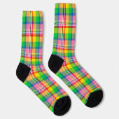 Chaussette Tartan vert rose (Droite)