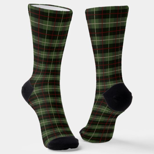 Chaussette Tartan vert rouge noir plaqué (Angulaire)