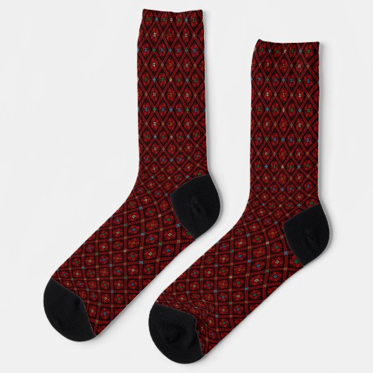Chaussette Tatreez Henna Thobe Motif (Gauche)