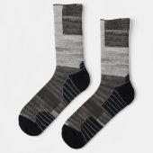 Chaussette Taupe travail de timbres faux jean (Gauche)