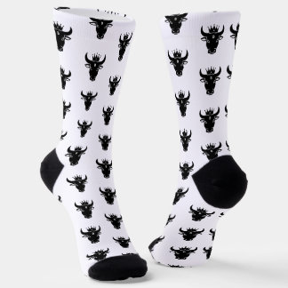 Chaussette Taureau Crypto Blanc
