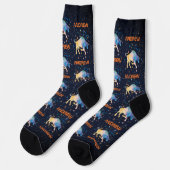 Chaussette Taurus Constellation Zodiaque Aquarelle Star Galax (Gauche)