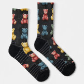 Chaussette Teddy Bear Chalk Dessin Motif noir (Droite)