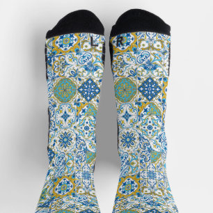 Chaussette Teintes méditerranéennes/ Azulejos