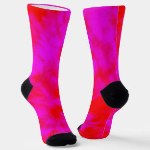 Chaussette Teinture De Tie Rouge Et Rose, Chaussettes D'Équip