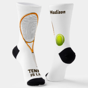 Chaussette Tennis de nom et de texte personnalisés