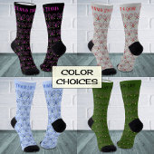 Chaussette Tennis texte personnalisé motif bleu clair