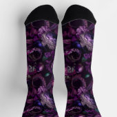 Chaussette Tenture gothique rose foncé avec fleurs (Haut)