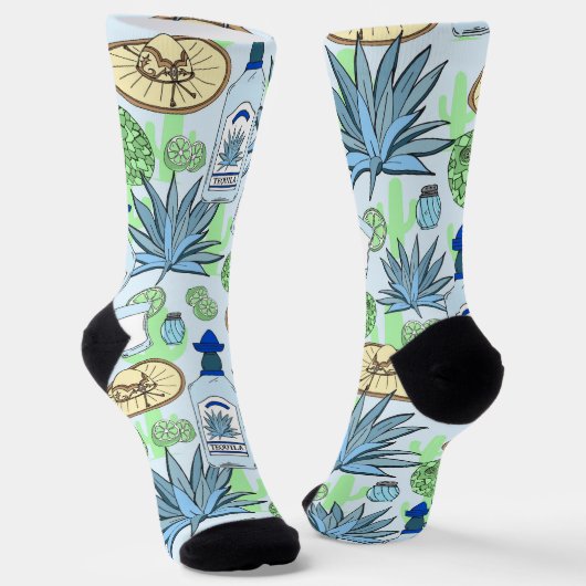 Chaussette Tequila Sombreros et cactus à motifs (Angulaire)