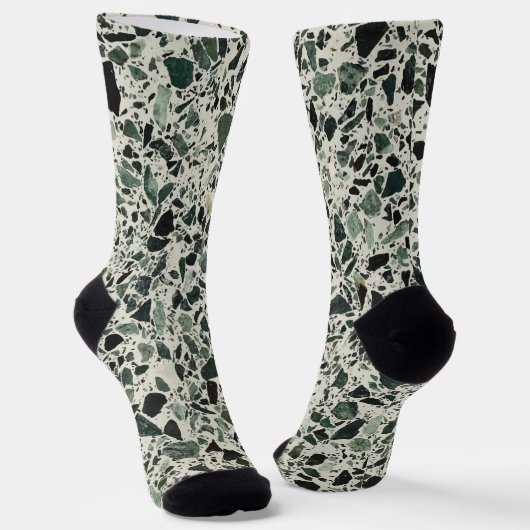 Chaussette Terrazzo Vert Moderne (Angulaire)
