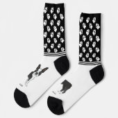 Chaussette Terrier De Boston Noir Et Blanc Avec Nom Et Patrou (Gauche)