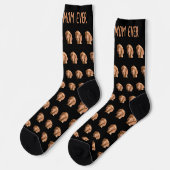 Chaussette Tête de chien Photo motif noir Meilleure maman de (Gauche)