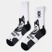 Chaussette Tête de loup argentée avec formes Abstraites (Gauche)