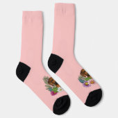 Chaussette Tête Rhodésienne Ridgeback Fleurs Colorées Sur Ros (Droite)