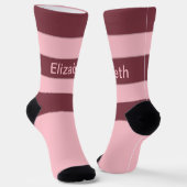 Chaussette Texte du nom du Motif trié rose mou (Angulaire)