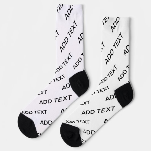 Chaussette Texte extensible personnalisable Blanc et noir mod (Gauche)