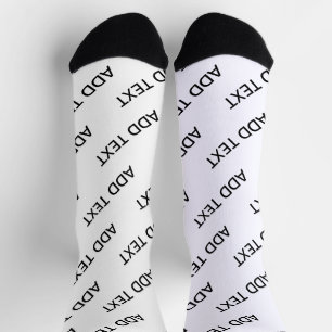Chaussette Texte extensible personnalisable Blanc et noir mod