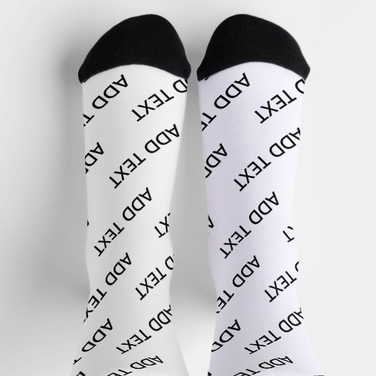 Chaussette Texte extensible personnalisable Blanc et noir mod (Haut)