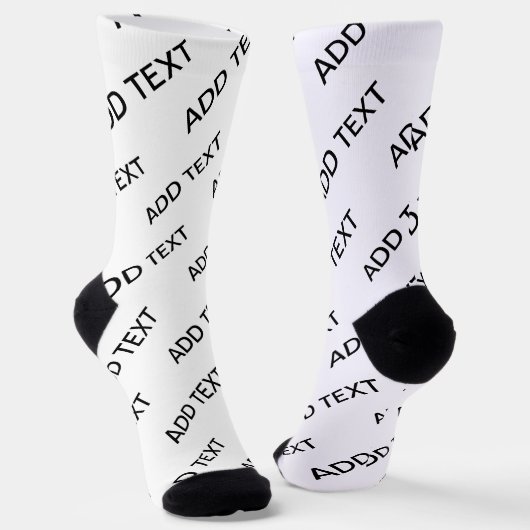 Chaussette Texte extensible personnalisable Blanc et noir mod (Angulaire)