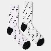 Chaussette Texte extensible personnalisable Blanc et noir mod (Droite)