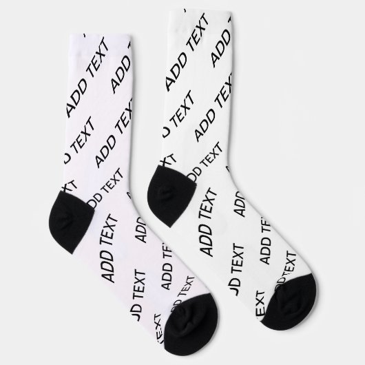 Chaussette Texte extensible personnalisable Blanc et noir mod (Droite)