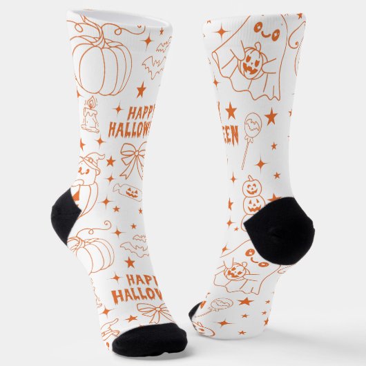 Chaussette Texte Joyeux Halloween (Angulaire)