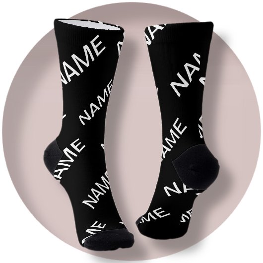 Chaussette Texte personnalisable | Bold Modern Black & White