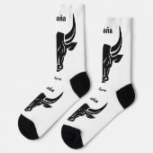Chaussette Texte personnalisé Bull stylisé (Gauche)