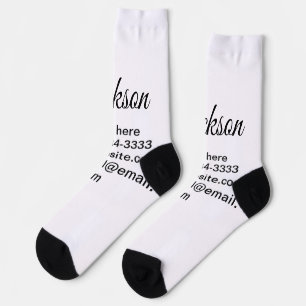 Chaussette Texte simple minimal ajoutez votre nom lieu ville 