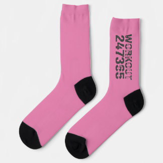 Chaussette Texte usé et rayé Workout 247365 rose