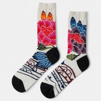Chaussette Textile de kimono japonais vintage (Bingata)