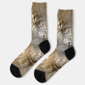 Chaussette Texture d'art fractal abstrait aux tons terreux mo (Gauche)