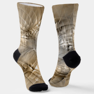 Chaussette Texture d'art fractal abstrait aux tons terreux mo