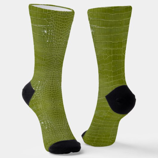 Chaussette Texture de l'alligator vert citron (Angulaire)
